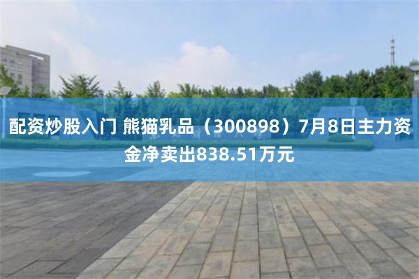 配资炒股入门 熊猫乳品（300898）7月8日主力资金净卖出838.51万元