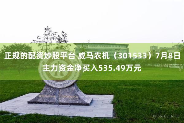 正规的配资炒股平台 威马农机（301533）7月8日主力资金净买入535.49万元