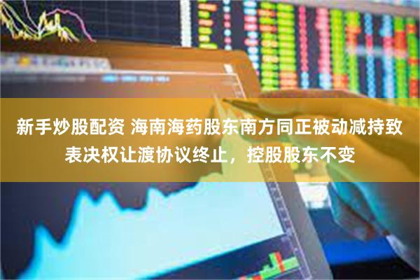 新手炒股配资 海南海药股东南方同正被动减持致表决权让渡协议终止，控股股东不变