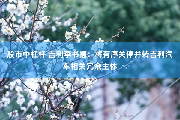 股市中杠杆 吉利李书福:将有序关停并转吉利汽车相关冗余主体
