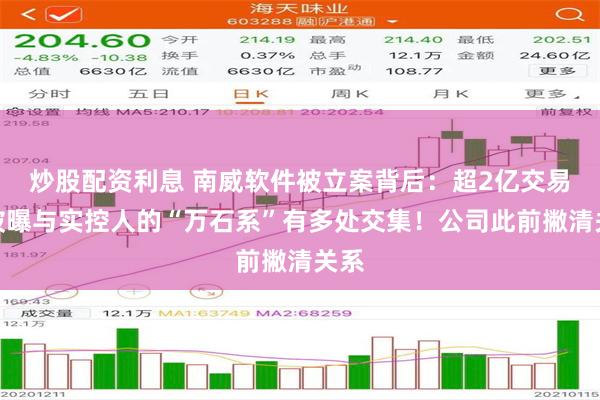 炒股配资利息 南威软件被立案背后：超2亿交易，被曝与实控人的“万石系”有多处交集！公司此前撇清关系