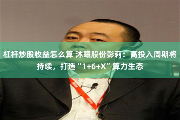 杠杆炒股收益怎么算 沐曦股份彭莉：高投入周期将持续，打造“1+6+X”算力生态
