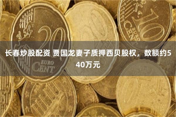 长春炒股配资 贾国龙妻子质押西贝股权,数额约540万元