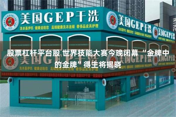 股票杠杆平台股 世界技能大赛今晚闭幕 “金牌中的金牌”得主将揭晓