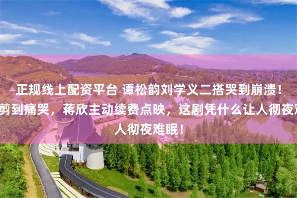 正规线上配资平台 谭松韵刘学义二搭哭到崩溃！导演剪到痛哭，蒋欣主动续费点映，这剧凭什么让人彻夜难眠！
